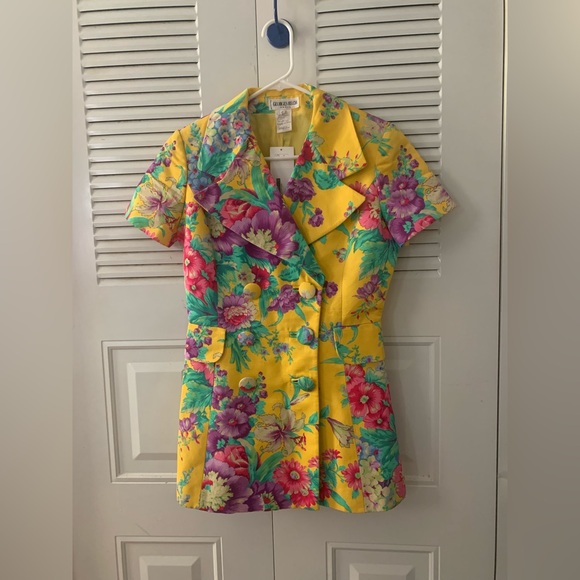 Dresses & Skirts - Georges Rech Floral Yellow Skirt Suit